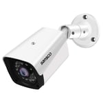 SANSCO 1080P Bullet CCTV Security Camera, Weatherproof and Vandal Proof Casing, 1920x 1080 Pixels Home Surveillance Camera for System Indoor and Outdoor Use, IR Night Vision, White (Non-WiFi)