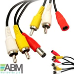 15m Cctv Security Camera Lead Av Audio Video Rca Dvr Power Phono Extension Cable