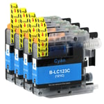 4 Cyan Ink Cartridges for use with Brother DCP-J752DW, MFC-J4710DW, MFC-J6920DW