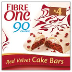Fibre One 90 Calorie Red Velvet High Fibre Cake Bars 4 x 25g (Pack of 5, total 20 Bars)