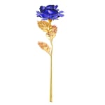 Moontie 24K Gold Rose Flowers, Blue Plated Long Stem Artificial Rose Flower Romantic Valentines Day Lover Gift Home Ornaments