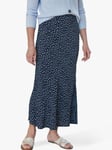Pure Collection Etched Spot Midi Skirt, Navy