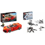 LEGO 76914 Speed Champions Ferrari 812 Competizione, Sports Car Toy Model Building Kit, Collectible Race Vehicle Set & Star Wars Snowtrooper Battle Pack 75320 Toy Building Kit for Kids Aged 6 and Up