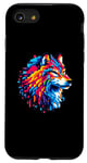 Coque pour iPhone SE (2020) / 7 / 8 Pixel Art Loup 8 bits