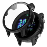 För Garmin Forerunner 955 PC Tempered Film Full Body Watch Case Black