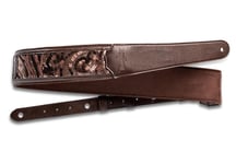 Taylor 4204-22 Vegan Leather Strap, Chocolate Brown w/ Sequins, 2.25", Embossed Logo