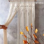 Macrame Väggbonad Dörrgardin Dörrfönstergardin Bröllopsbakgrund Gobeläng Väggmatta, 85*200cm (Utan stång)