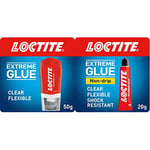 Loctite 2502610 Extreme Glue Gel, All-Purpose Clear Glue, Fast-Acting Clear Glue for Wood, Metal, Stone, Glass, and Rubber, Transparent, 1 x 50g & 2506271 Extreme Glue, 1 x 20g Tube