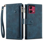 SKALO Motorola Moto G84 5G ESEBLE Big Wallet Plånboksfodral - Blå Blå