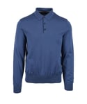 Hugo Boss Black Mens Gemello Knitted Polo Blue - Size X-Large