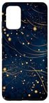 Coque pour Galaxy S20+ Jolie étoile scintillante bleu nuit dorée