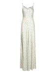 Malina Lowa Satin Slip Maxi Dress Rosa