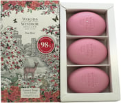 Woods of Windsor True Rose Luxury Soap for Her, 60 G (Pack of 3)