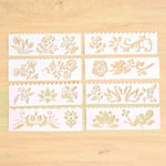 Schabloner med olika blommor 8 st/förp