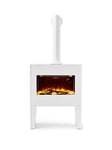 Black & Decker Fireplace Suite &Amp; Chimney 1.8Kw, 8 Hour Timer And Remote, White, Bxfh45006Gb