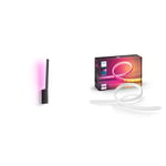 Philips Hue White & Color Ambiance LIANE Applique 12W- Bluetooth - Noir & Philips Hue White and Color lightstrip gradient 2 mètres, synchronisation de la lumière avec l'écran