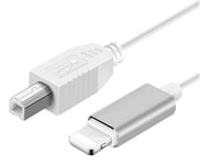 Lightning til USB-B - OTG kabel - Hvid - 1.5 m