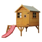 Mercia Garden Products Snug Wooden Playhouse with Tower and Slide