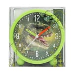 Depesche 12691 World-Réveil pour Enfants en Vert avec Motif de Dinos, Horloge silencieuse avec Fonction lumière, Pile Incluse, Multicolor