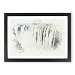 Big Box Art Victoria Falls in Zambia & Zimbabwe in Abstract Framed Wall Art Picture Print Ready to Hang, Black A2 (62 x 45 cm)