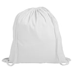 eBuyGB Cotton Drawstring Rucksack Children's Backpack, 2.7 L, White
