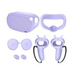 For Meta  Quest2 Silicone Host  Case 5-Piece Set Non- and -Drop VR4220