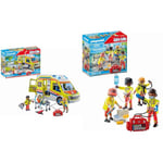 Playmobil 71202 City Life Ambulance & 71244 City Life Medical Team, emergency services Toys set