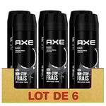 AXE Déodorant Homme Spray Black, 48h non-stop frais, Parfum baies noires et bois de cèdre (Lot de 6x200ml)