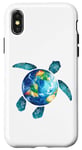 Coque pour iPhone X/XS Save The Planet Turtle Recycle Ocean Environment Earth Day
