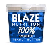 Blaze Nutrition │ Smooth Peanut Butter │ 1kg │ 30% Protein │ Extra Runny │ Natural 100% Roasted Peanuts │ No added Sugar, Salts or Palm Oil │Source of Magnesium, Vitamins B1, B6, E