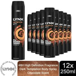 Lynx XXL Aerosol Deodorant Body Spray Dark Temptation 48H Protection 250ml, 12pk
