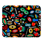 Mousepad Computer Notepad Office Tribal Monster Boy Kids Party Cute Feathers Eyes Home School Game Player Computer Worker Inch