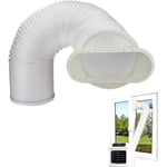 Tuyau d'évacuation flexible PVC pour climatiseur mobile - Avec bouche plate connecteur - Blanc