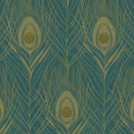 Absolutely Chic AS Creation Wallpaper Blue/Gold AS369712 Shiny Peacock Feather