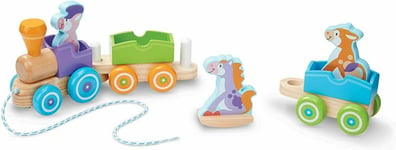Rocking Farm Animals First Play Wooden Pull Train Melissa and Doug 