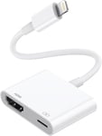 Lightning to HDMI Adapter,【Apple MFi Certified】1080P Cable Adapter Sync... 