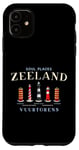 Coque pour iPhone 11 Zélande, côte de la mer du Nord Pays-Bas, phares dessin