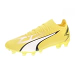 PUMA Unisex Ultra Match FG/AG Soccer Shoe, Yellow Blaze White Black, 10.5 UK