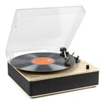 Vinylspelare i vit träfärg retro Fenton RP161LW retro skivspelare Bluetooth - Inbyggda högtalare - Stereo - Trä