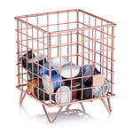 Barista & Co Coffee Pod Cage - Stainless Steel Large Capacity 80+ Coffee Capsule Holder - Copper with Stamp Logo Coffee Pod Storage Compatible with Nespresso, Tassimo, Dolce Gusto Pods etc.