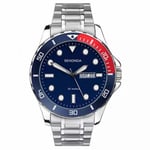 Sekonda Divers Mens  Watch Blue Dial Stainless Steel 1607 Day & Date RRP £44.99