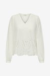 JDY - Blus jdyMiley L/S Anglaise Top Wvn - Vit
