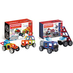 Magformers Super Rally 31-Piece Magnetic Construction Set & Amazing Police And Rescue Magnetic Building Blocks Tile Toy. Makes Cars And Buildings In A Police Theme. A STEM Toy For Children Aged 4+