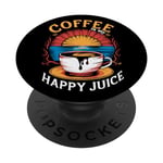 Coffee Is My Happy Juice – Café vintage amateur de caféine PopSockets PopGrip Interchangeable
