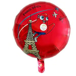 PARIS 2024, Ballon Aluminium Rouge Paris 2024 Gm 45 cm M24, Produit Officiel sous Licence, Décorations de fête, Gonfler avec une paille ou une pompe à ballon, Déco thème Sports, Anniversaire