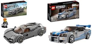 LEGO 76917 Speed Champions 2 Fast 2 Furious Nissan Skyline GT-R Race Car Toy Model Building Kit & 76915 Speed Champions Pagani Utopia Race Car Toy Model Building Kit
