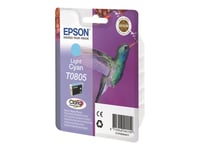 Epson T0805 - 7.4 Ml - Ljus Cyan - Original - Blister - Bläckpatron - För Stylus Photo P50, Px650, Px660, Px700, Px710, Px720, Px730, Px800, Px810, Px820, Px830