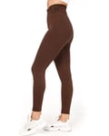 We Are Fit Coffee Ribbed Seamless Tights - L