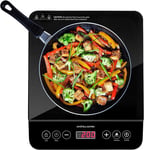 Single Induction Hob, Portable 2000W Electric Cooker with Hot Plate Controls Tou