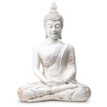 Buddha In Meditation White Thailand -- 760G 20X11X27.5 Cm